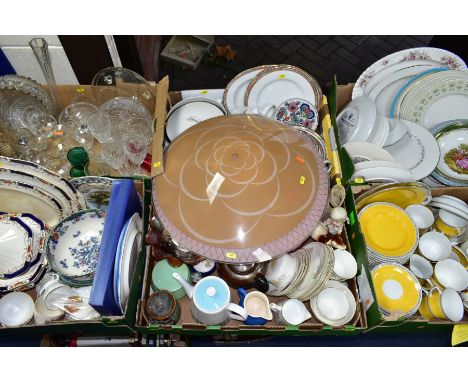 SEVEN BOXES AND LOOSE OF CERAMICS AND GLASSWARE, including a Midwinter Stylecraft fashion shape part coffee set decorated wit