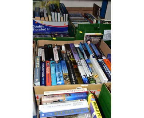 BOOKS &amp; DVDS, six boxes containing approximately ninety book titles and a large quantity of DVDs, books mostly biographic