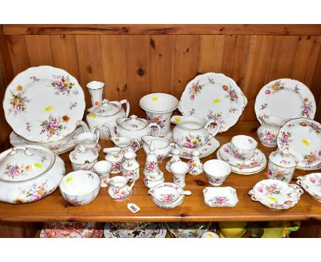FORTY PIECES OF ROYAL CROWN DERBY 'DERBY POSIES' TEA WARES, TRINKETS AND GIFTWARE ETC, to include large and small teapot, sau