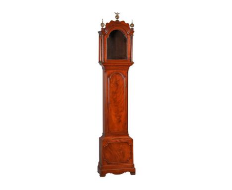 A GEORGE III MAHOGANY LONGCASE CLOCK CASEANOMYNOUS, PROBABLY LONDON, CIRCA 1780The cavetto moulded break-arch cornice applied