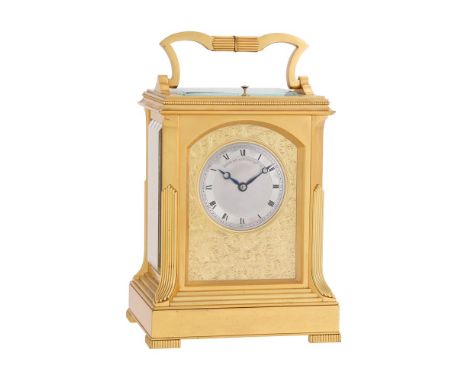 A FINE VICTORIAN GILT BRASS GIANT CARRIAGE CLOCK WITH PUSH-BUTTON REPEATPAYNE AND COMPANY, LONDON, LATE 19th CENTURYThe eight