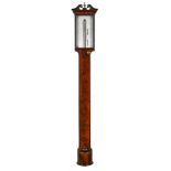 A GEORGE III MAHOGANY MERCURY STICK BAROMETER