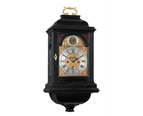 A GEORGE I EBONISED TABLE/BRACKET CLOCK OF SMALLER PROPORTIONS WITH PULL-QUARTER REPEAT ON SIX BELLSPETER BACOT, LONDON, CIRC