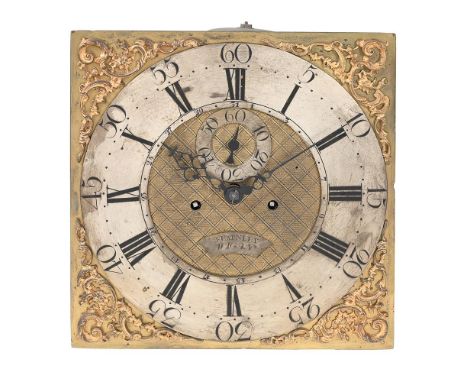 A GEORGE III THIRTY-HOUR LONGCASE CLOCK MOVEMENT AND DIALPETER FEARNLEY, WIGAN, CIRCA 1775The four-pillar countwheel bell str