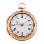 A RARE GEORGE III GOLD PAIR-CASED POCKET WATCH WITH CYLINDER ESCAPEMENT AND CENTRE SECONDS