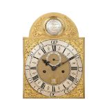 A GEORGE II/III EIGHT-DAY LONGCASE CLOCK MOVEMENT AND DIAL
