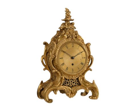 A WILLIAM IV LOUIS XV STYLE ORMOLU MANTEL TIMEPIECEUNSIGNED, CIRCA 1825The circular four columnar pillar chain fusee movement