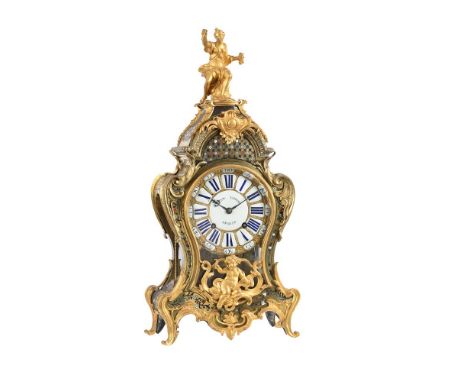 Y&nbspA FRENCH LOUIS XV BOULLE BRACKET CLOCKJEAN GODDE, PARIS, CIRCA 1745The rectangular four knopped pillar twin going barre