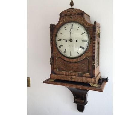 A Regency early 19th century brass inlaid Rosewood bracket clock. With bracket the dial with makers name Jno Hill London. Clo