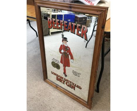 Beefeater London distilled dry gin mirror, dimensions- 65x90cm postage category D