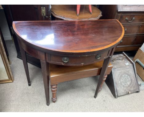 A George III Demi Lune card table. ( D). The