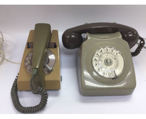 Two vintage rotary dial telephones. Shipping category C.
