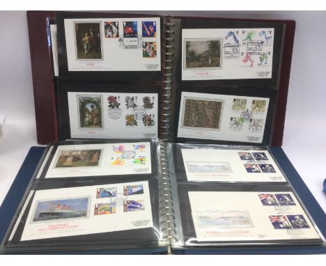 Three albums of first day covers including various silks. Shipping category C.