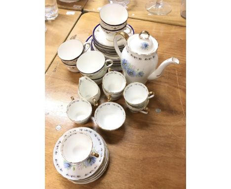 Royal Adderley Love In A Mist & Heathcote Sheraton tea sets, postage cat D NO RESERVE