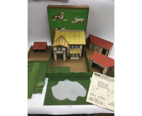 A vintage 'Longacre Farm' playset with farm animals and accessories. Shipping category C.