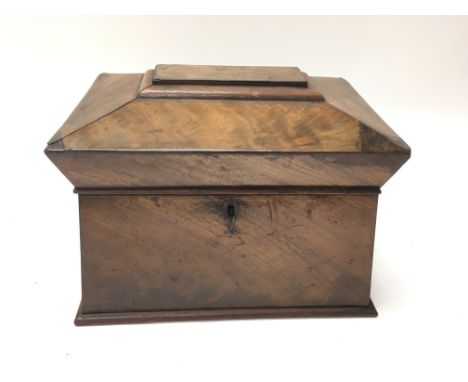 A William VI Mahogany tea caddy. 24cm wide 19cm high.Postage B NO RESERVE