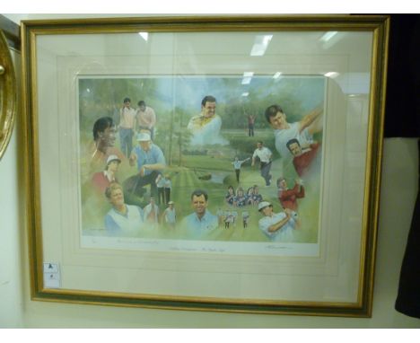 After *Campbell - 'Golfing Champions - the Ryder Cup'  Limited Edited 67/500 print  bears two signatures  14'' x 20'' in a mo