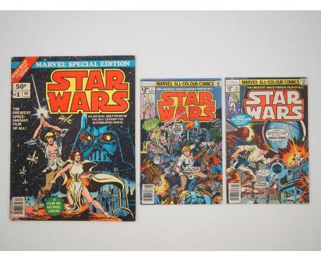 STARS WARS #2, 5 + STAR WARS: MARVEL TREASURY EDITION #1 (3 in Lot) - (1977 - MARVEL - UK Price Variant) - Includes the first