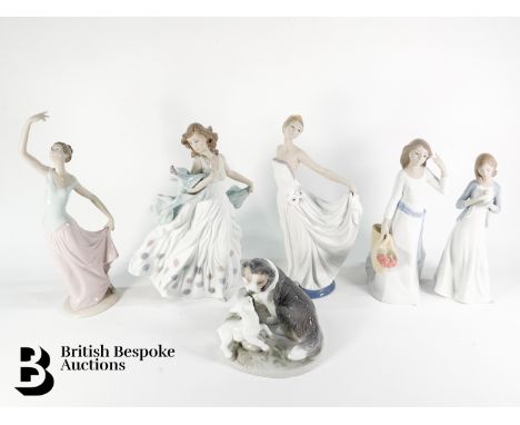 Quantity of Lladro and Nao figurines.&nbsp;