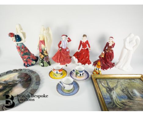 Two Old Turpan ware figures by Gene MacDougall, C &amp; W Royal Doulton Christmas Rose nr 63/7500, C &amp; W limited edition 