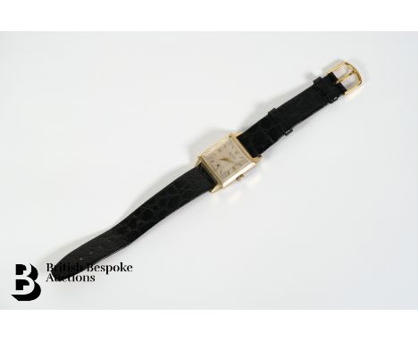 A gentleman's Gruen Veri-Thin wrist watch. The watch having a 28mm case, champagne engine-turned face with baton markers and 