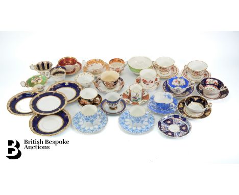 Large quantity of English porcelain tea cups and saucers, including Crown Derby, Royal Worcester amongst other makes.&nbsp;