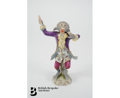 August Rex monkey band conductor, blue factory marks to base, nr V20778, likely Helena Wolfshohn, approx 16.5 cms h.
c/r good