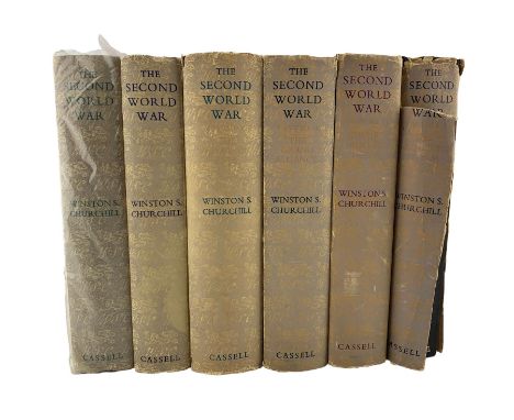 Sir Winston S Churchill - The Second World War, six volumes published by Cassell, first editions 1948-1954 with dust wrappers