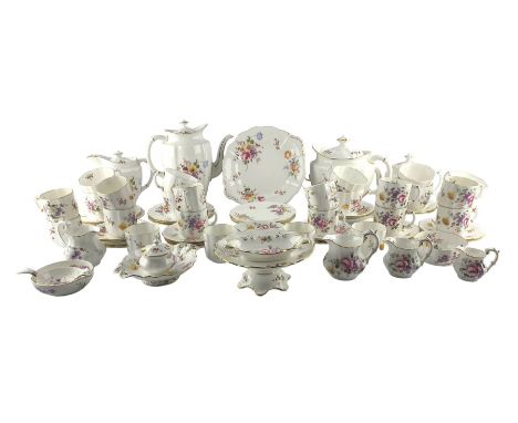 Royal crown Derby 'Derby Posies' tea and coffee service comprising sixteen coffee cups, fifteen saucers, coffee pot, cream ju