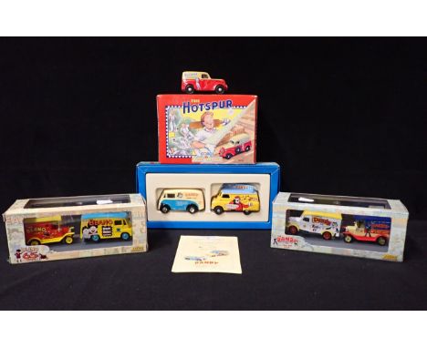 TWO CORGI COMIC CLASSICS MODEL VEHICLE BOXED SETS - DANDY AND THE HOTSPUR together with two Lledo boxed sets - The Beano and 