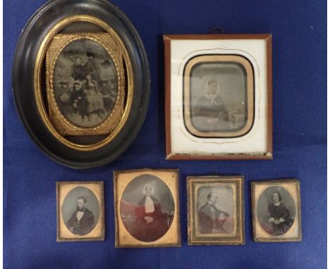 A COLLECTION OF AMBROTYPE PHOTOGRAPHS and a ferrotype, from one family, 1860s to 1880s