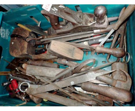 Quantity of mixed hand tools including a acorn plane. Not available for in-house P&amp;P 