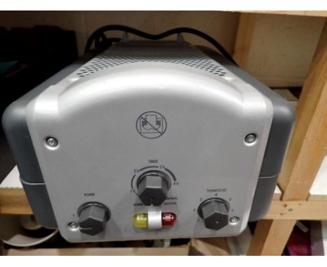 Box of mixed tools, tool box and contents, two electric light and delonghi heater. Not available for in-house P&amp;P 