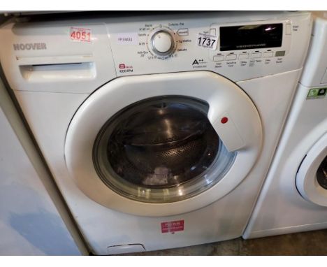 Hoover 8kg 1600RPM washing machine. All electrical items in this lot have been PAT tested for safety and have passed. This do