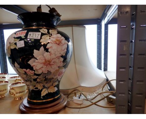 Large ceramic table lamp and other mixed ceramics including teaware. Not available for in-house P&amp;P 