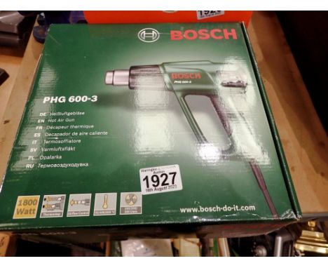 Bosch PHG 600-3 Hot air gun, boxed. All electrical items in this lot have been PAT tested for safety and have passed. This do