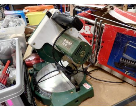 Mitre saw in box and toledo TKZ-205 saw. All electrical items in this lot have been PAT tested for safety and have passed. Th
