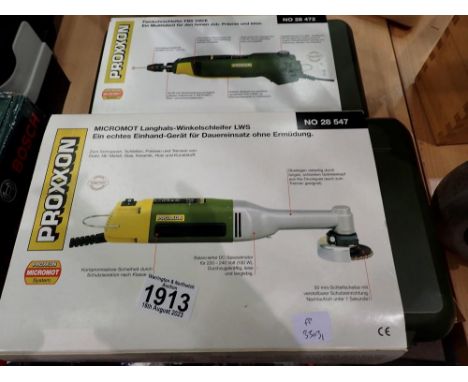 Proxxon cased long neck grinder and precision drill grinder (2). Not available for in-house P&amp;P 