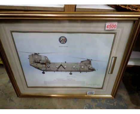 Chinook HCI limited edition print signed with COA, 55 x 45 cm. Not available for in-house P&amp;P 