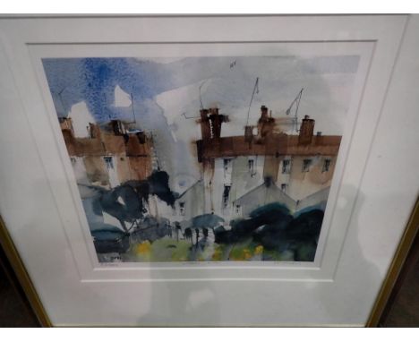 Sue Howells (b.1948): artist signed limited edition print, Urban Life, 80/450, 28 x 26 cm. Not available for in-house P&amp;P
