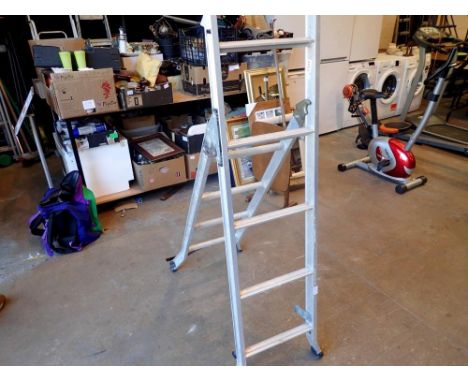 Three way aluminium ladder. Not available for in-house P&amp;P 