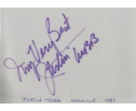 Autograph book. Music covering 1987/88/89, Justin Tubb, Colleen Peterson, Connie Smith, Faron Young, Clint Black, John Hartfo