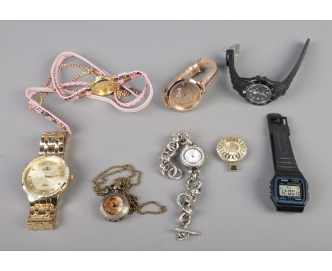 A collection of assorted wristwatches to include Medana, Casio, Charles Raymond, Hello Kitty, etc.