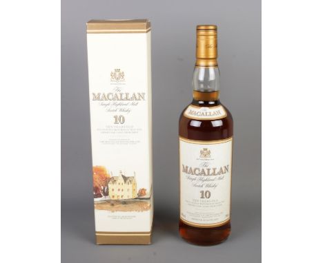A Macallan 10 Year Old Single Highland Malt Scotch Whisky, boxed and sealed bottle, 40% vol 700ml, 1990's bottling.