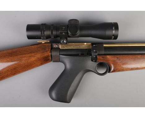 A Harper Classic Wolf .22cal air rifle with electronic trigger mechanism. Fitted with Simmons Model 1031 scope. CANNOT POST.