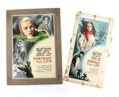 Portrait From Life (1948) - Two original hand painted poster artworks, directed by Terence Fisher, artwork by Henry Fox, on b