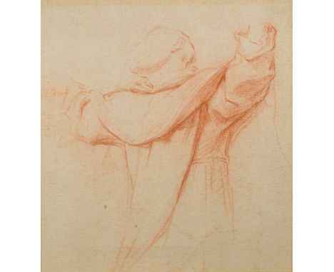 Sketch of a friar with arms raised red chalk heightened with white watermark 'G B L' inscribed in a circle 21 x 19.5 cmFootno