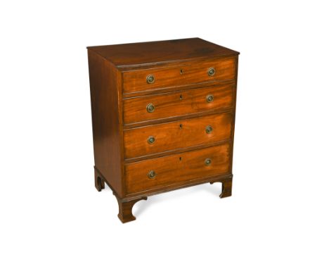 with four graduated drawers on bracket feet 76.5 x 62 x 41.5cm