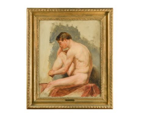 A Study of a male nude oil on board 50 x 40 cmProvenance:With Leger Galleries.Christie's, London, 17th November 1967, lot 18,