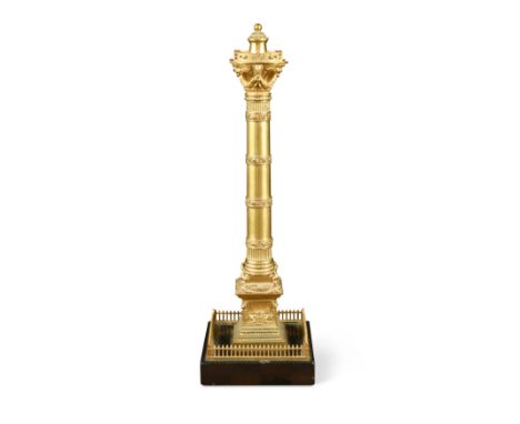 probably modelled on the Colonne de Juillet, Paris, mounted to a black marble square base 43cm highCondition report: A couple